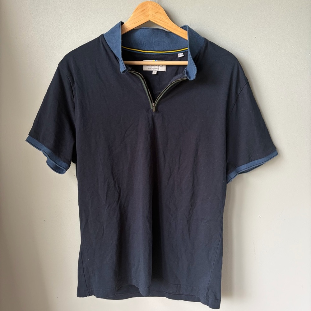 Larsson & Co Shirt Men’s Short Sleeve Polo Navy‎ Men’s Size Large